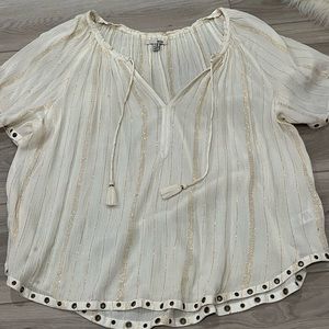 Amuse Society Indigo Woven Top